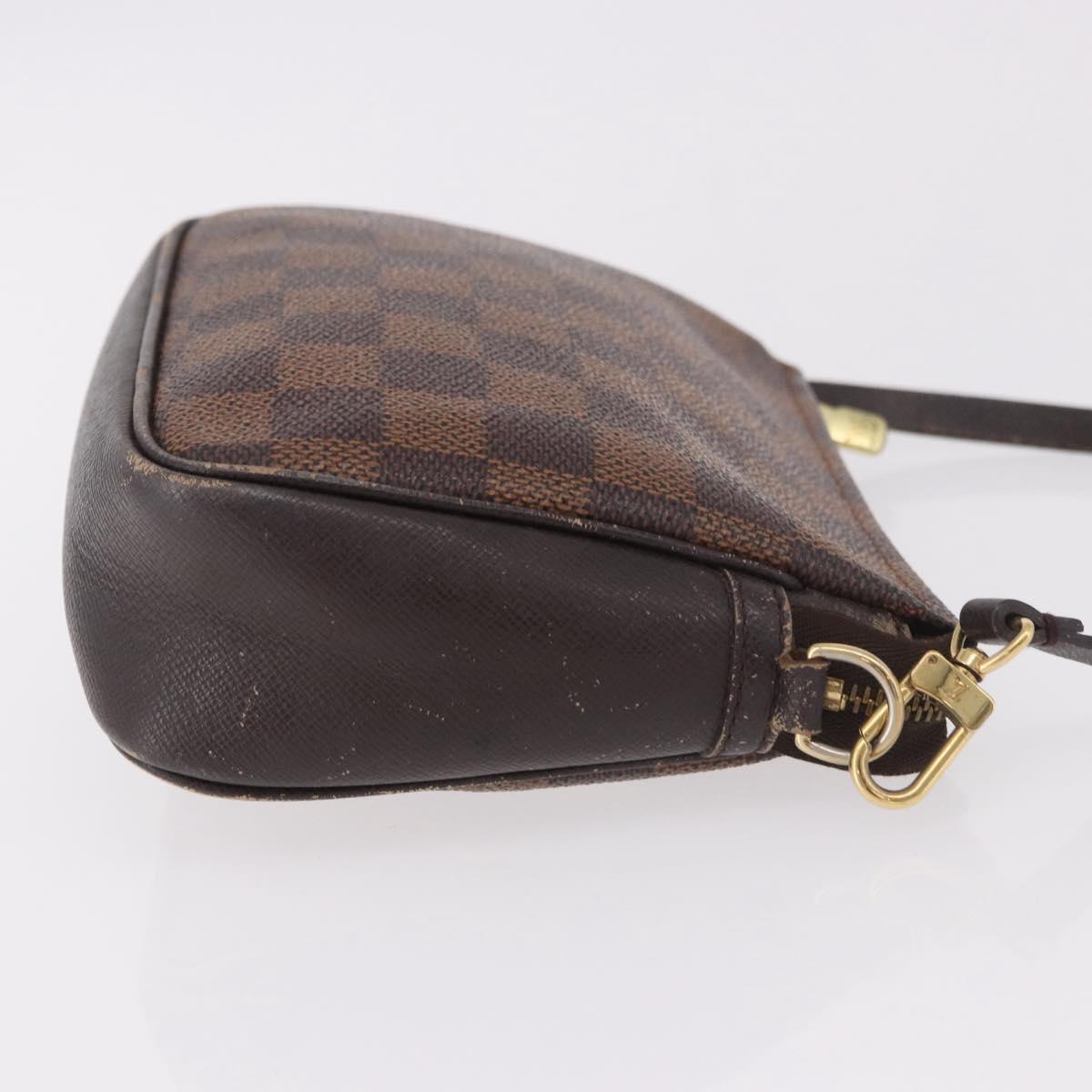 LOUIS VUITTON Damier Ebene Trousse Make Up Pouch N51982 LV Auth 189142