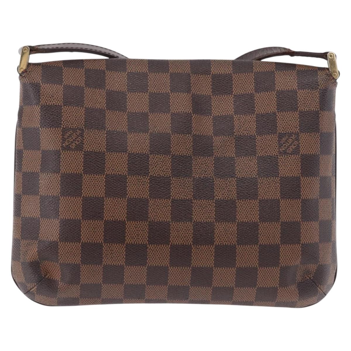 LOUIS VUITTON Damier Ebene Musette Tango Long Shoulder Bag N51301 LV Auth 189143
