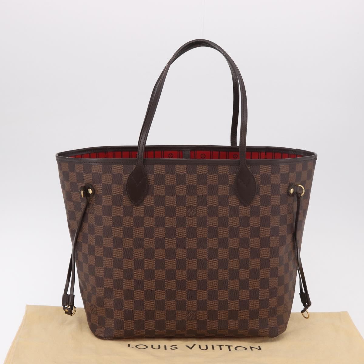LOUIS VUITTON Damier Ebene Neverfull MM Tote Bag N51105 LV Auth 189144V