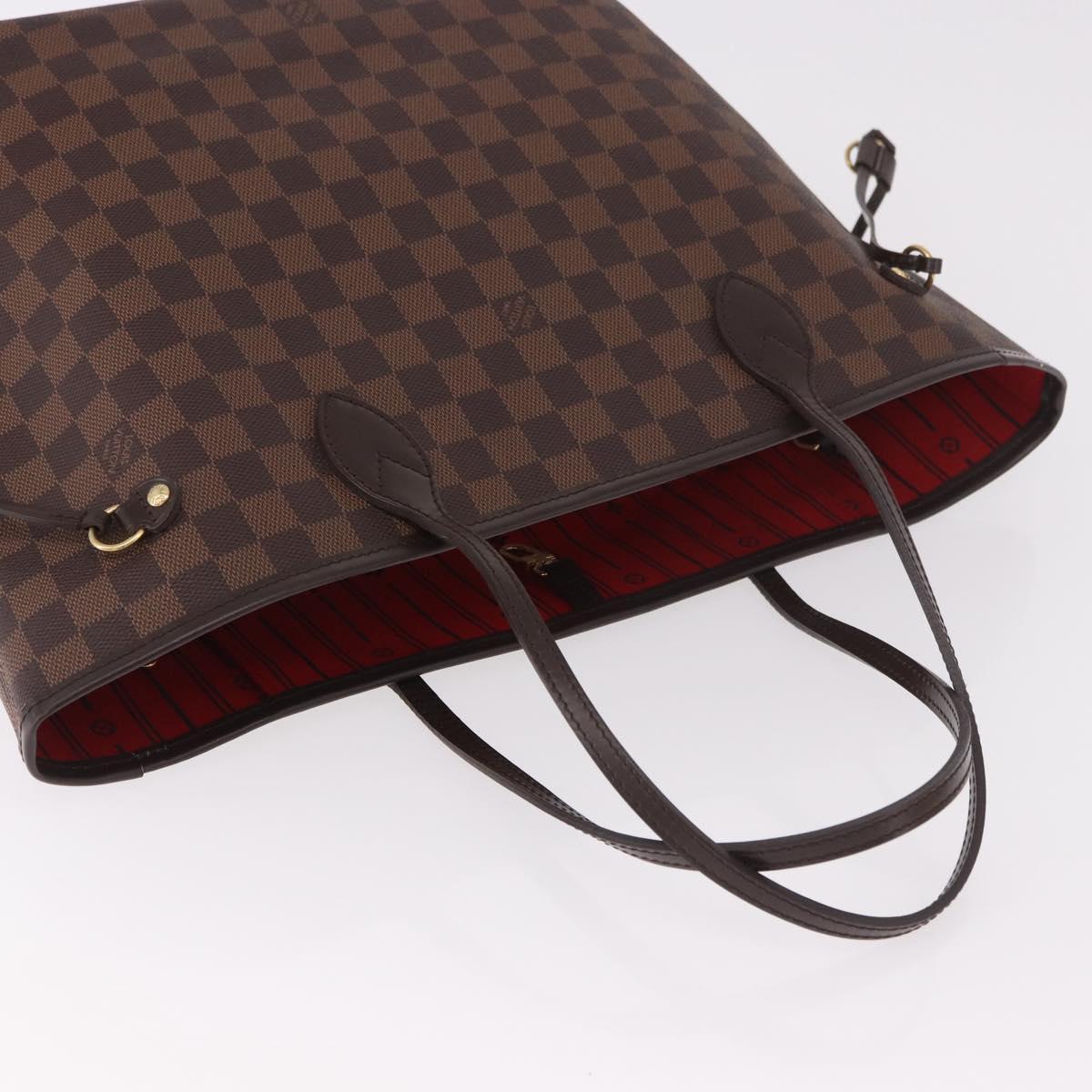 LOUIS VUITTON Damier Ebene Neverfull MM Tote Bag N51105 LV Auth 189144V