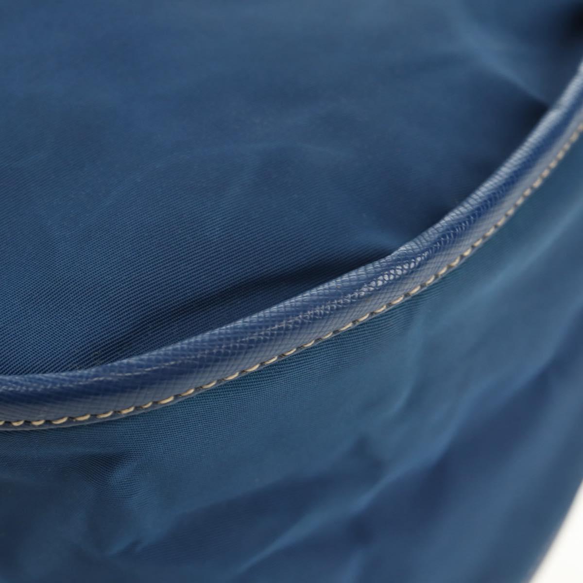 PRADA Shoulder Bag Nylon 2way Blue Gold Auth 189145V