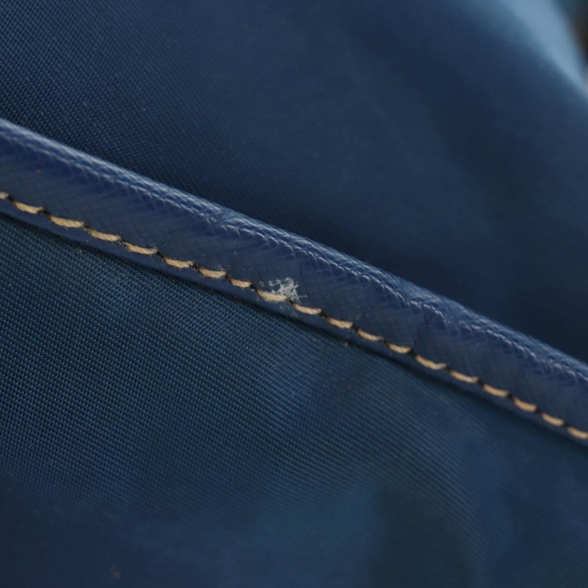 PRADA Shoulder Bag Nylon 2way Blue Gold Auth 189145V
