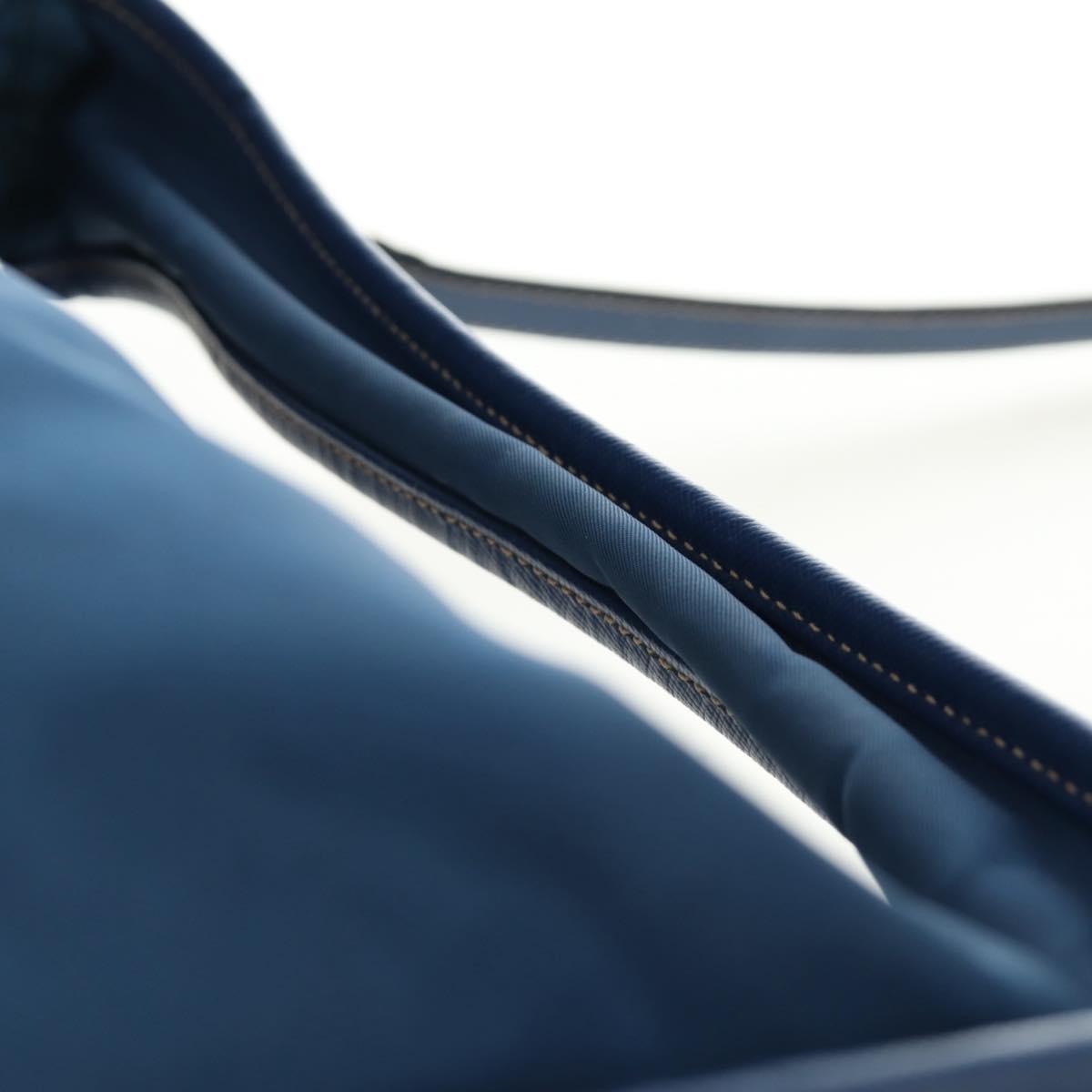PRADA Shoulder Bag Nylon 2way Blue Gold Auth 189145V
