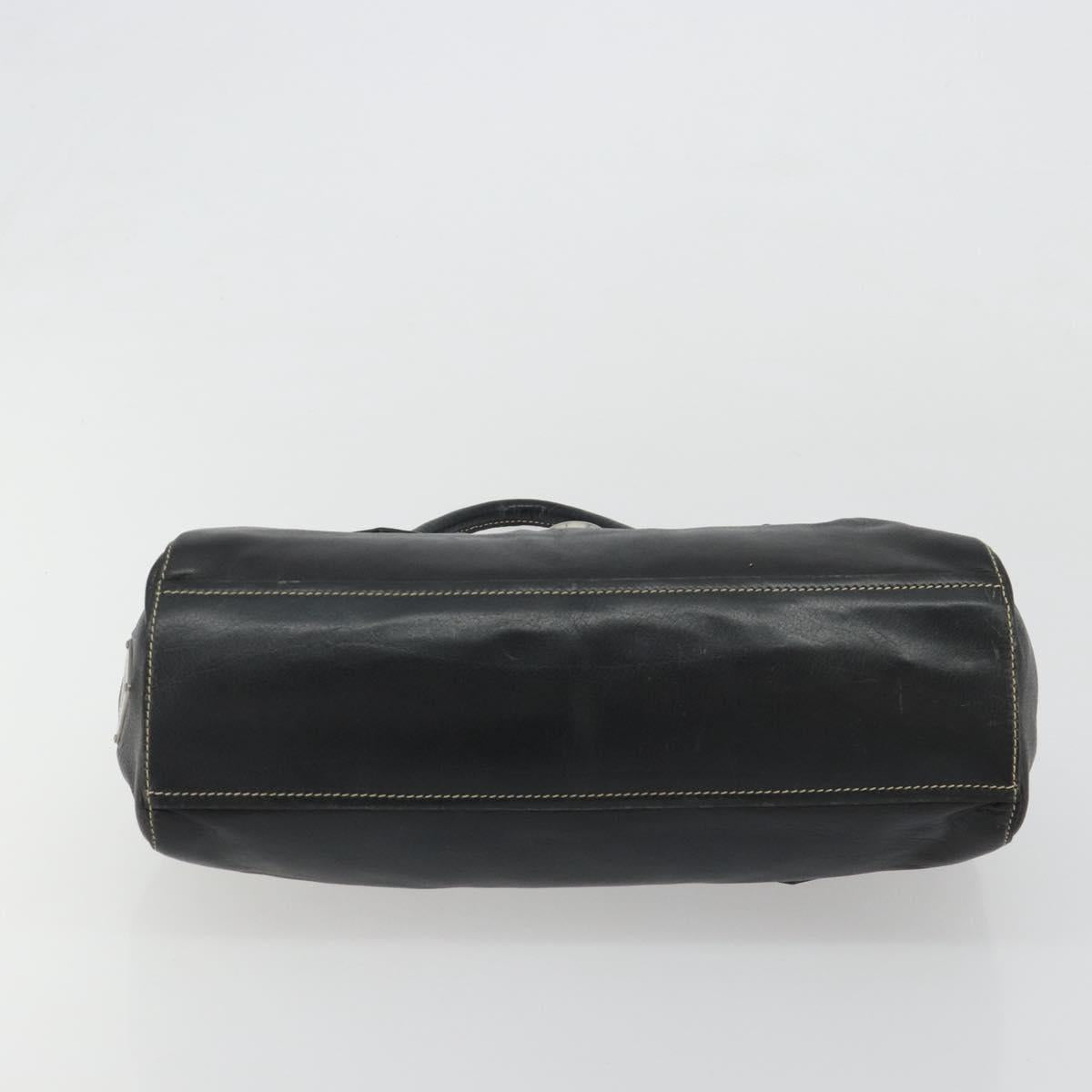 PRADA Shoulder Bag Leather Black Silver Auth 189148A