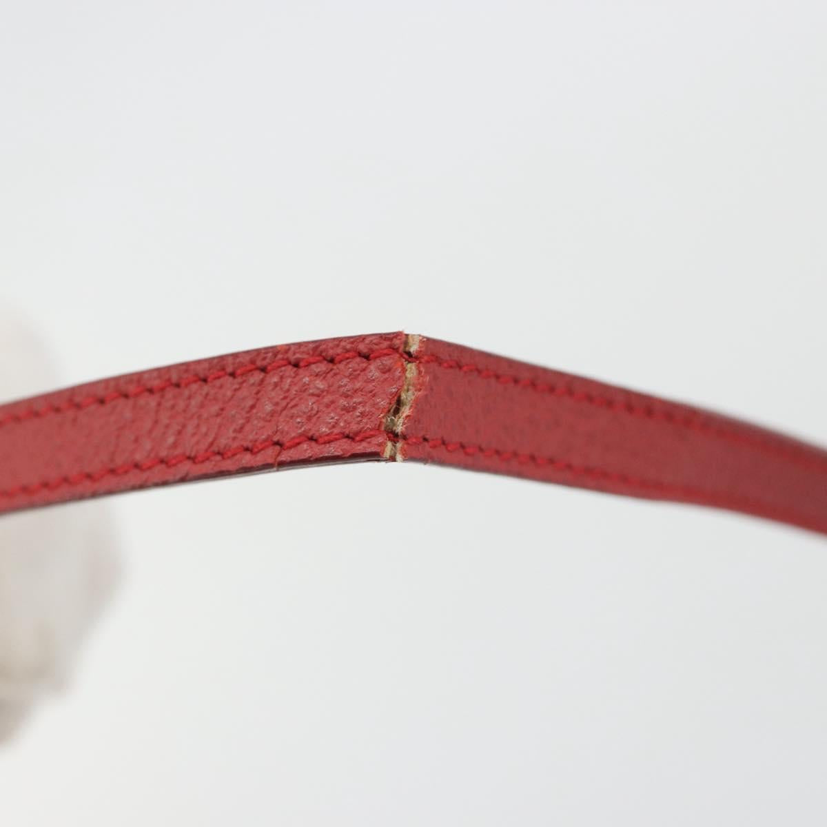 GUCCI Bamboo Shoulder Wallet Outlet Suede 2way Red Gold Auth 189149