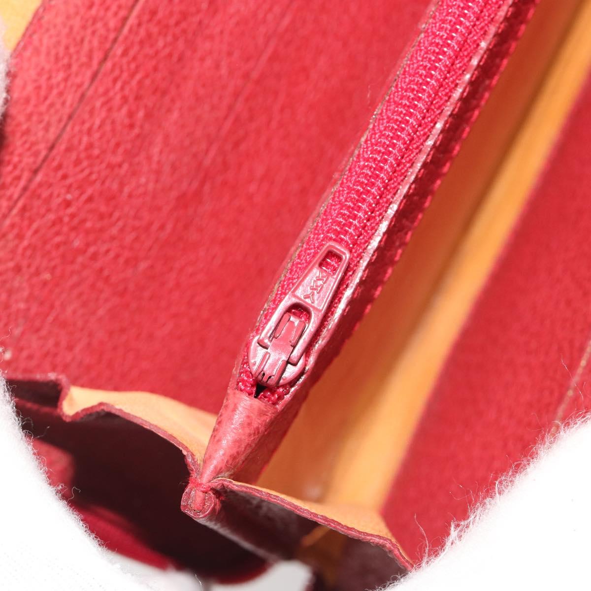 GUCCI Bamboo Shoulder Wallet Outlet Suede 2way Red Gold Auth 189149