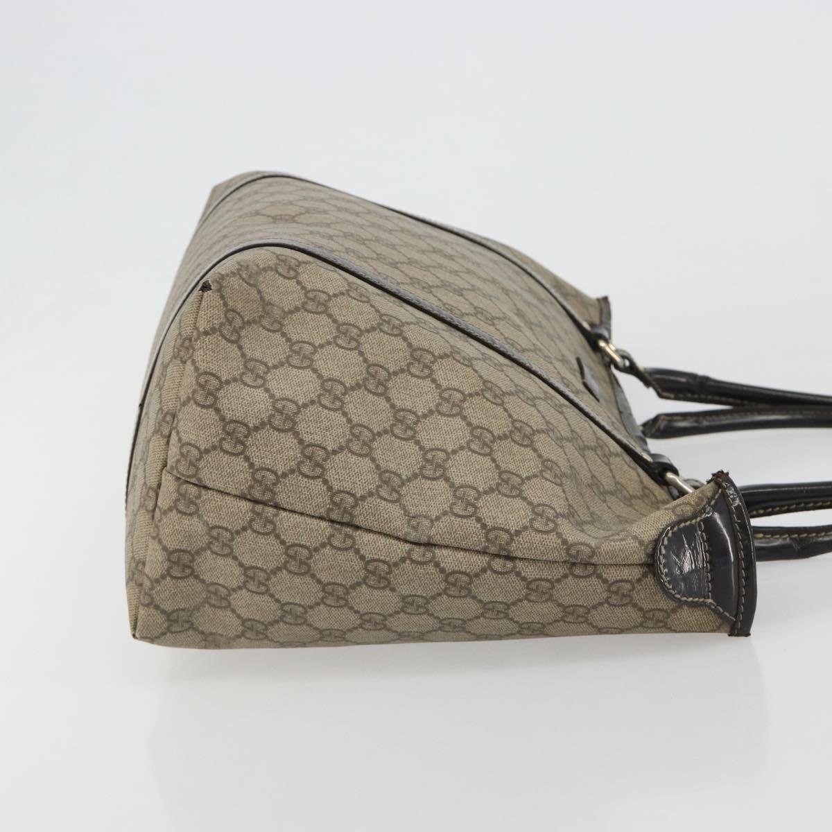 GUCCI GG Supreme Tote Bag PVC Beige Gold 197953 Auth 189151