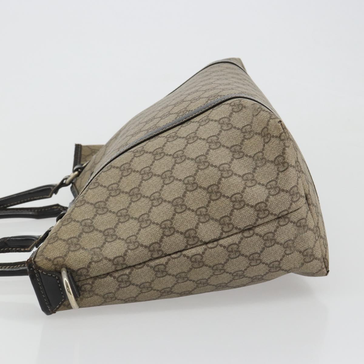 GUCCI GG Supreme Tote Bag PVC Beige Gold 197953 Auth 189151