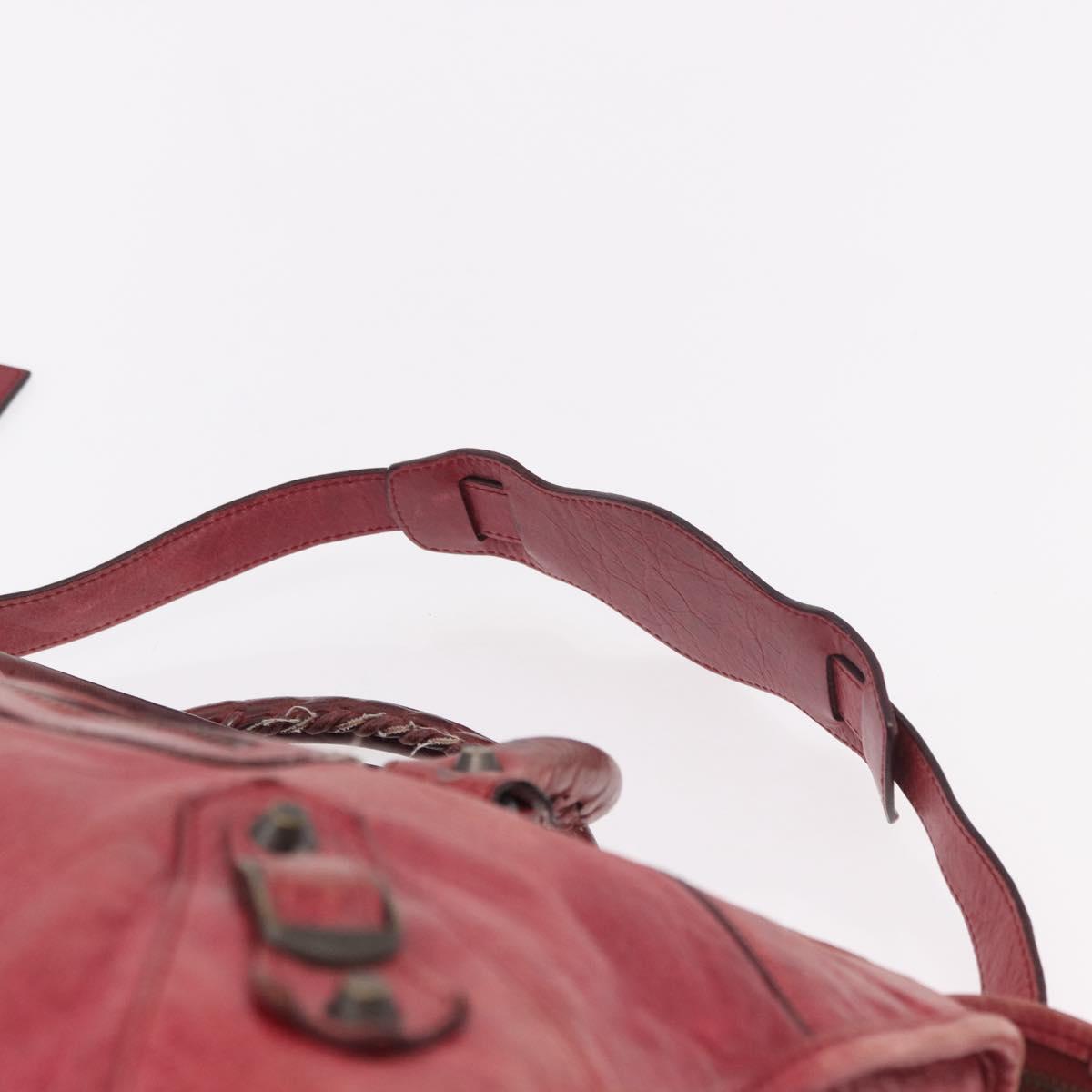 BALENCIAGA The Part Time Hand Bag Leather 2way Red 168028 Auth 189152A