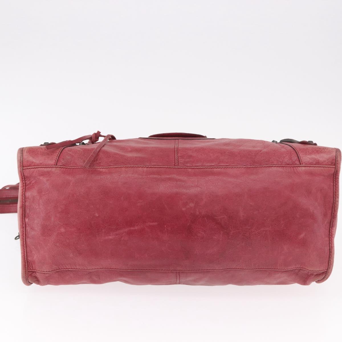 BALENCIAGA The Part Time Hand Bag Leather 2way Red 168028 Auth 189152A