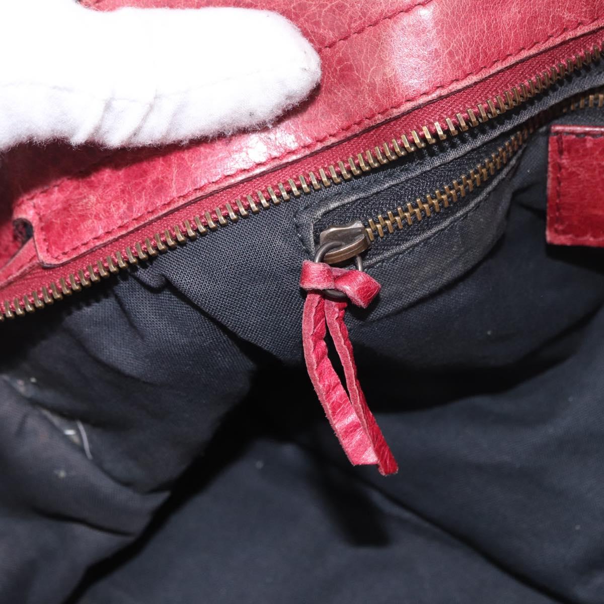 BALENCIAGA The Part Time Hand Bag Leather 2way Red 168028 Auth 189152A