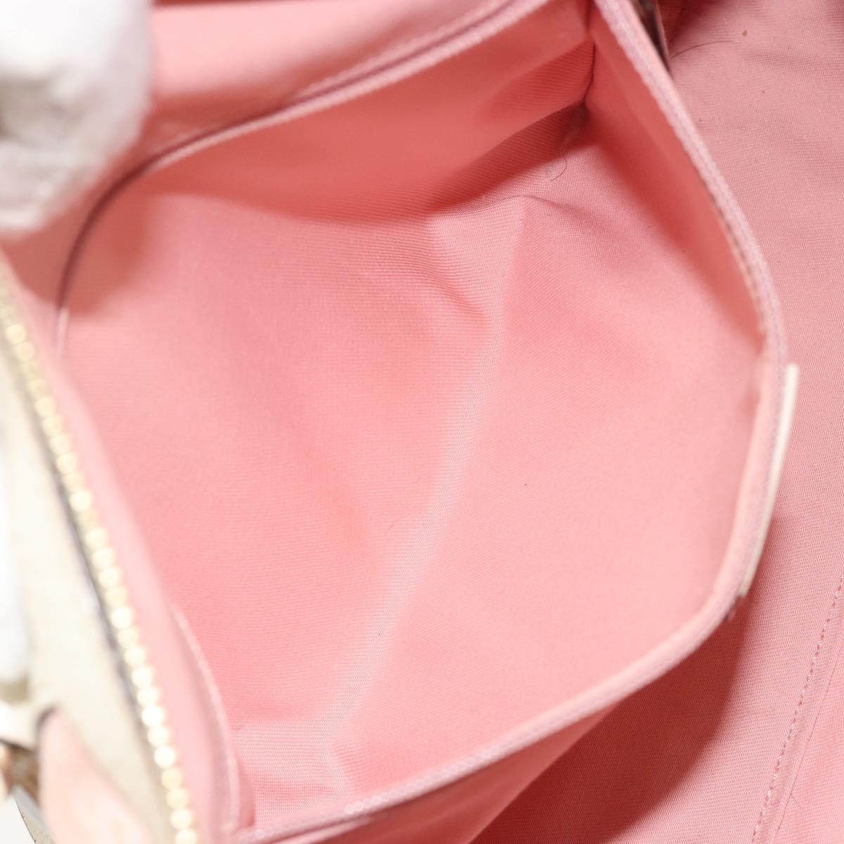 GUCCI GG Canvas Abbey Boston Bag Pink Gold Auth 189155