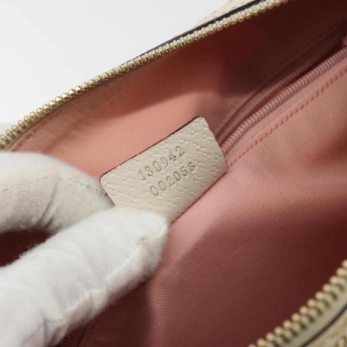 GUCCI GG Canvas Abbey Boston Bag Pink Gold Auth 189155