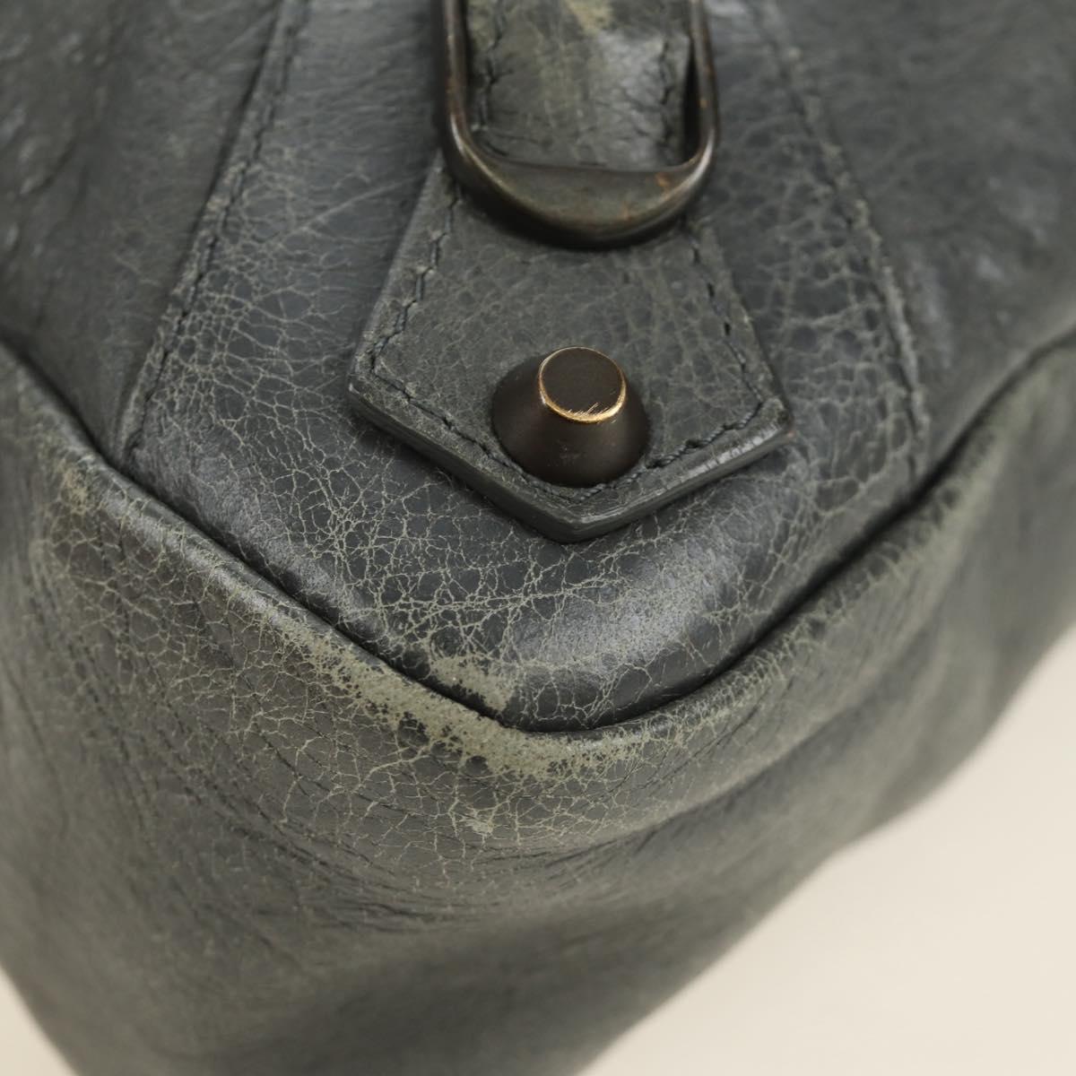 BALENCIAGA The Town Hand Bag Leather 2way Gray 240579 Auth 189158SAM