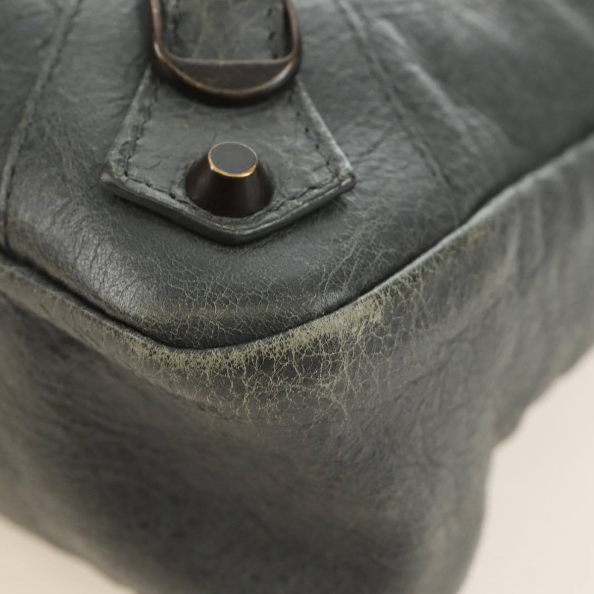 BALENCIAGA The Town Hand Bag Leather 2way Gray 240579 Auth 189158SAM