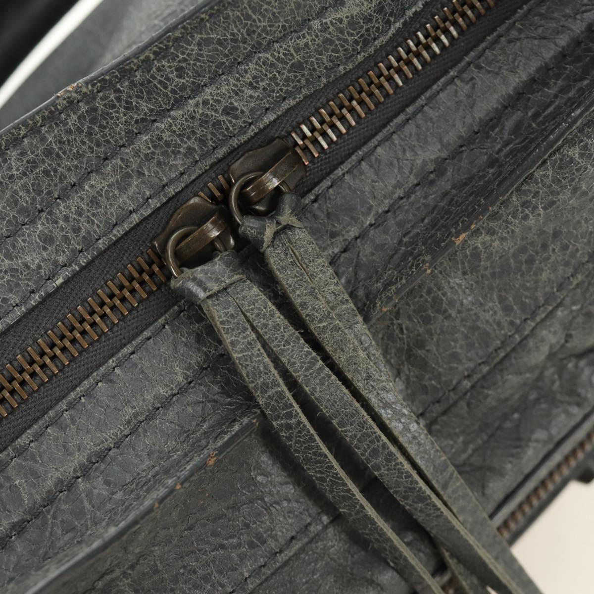 BALENCIAGA The Town Hand Bag Leather 2way Gray 240579 Auth 189158SAM
