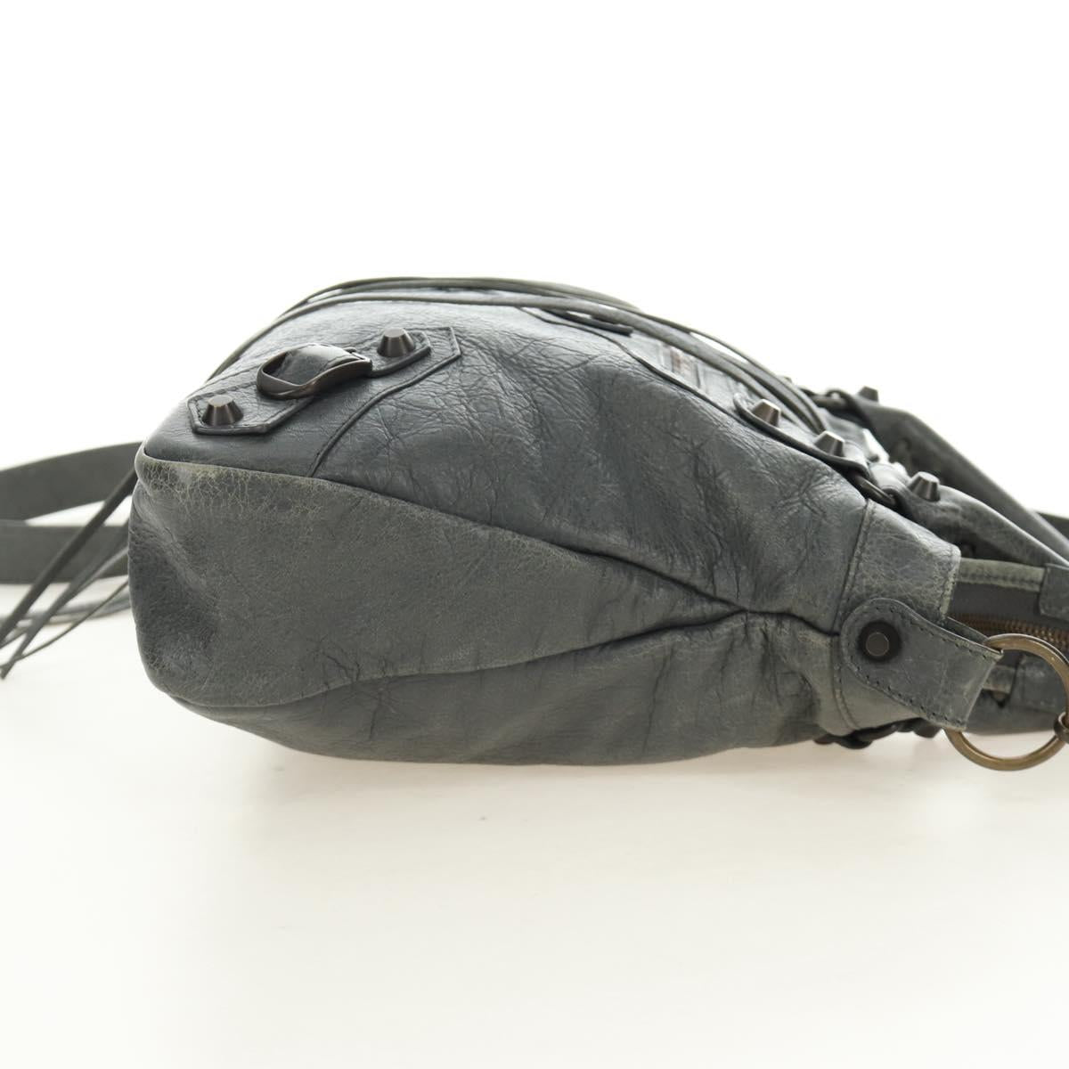 BALENCIAGA The Town Hand Bag Leather 2way Gray 240579 Auth 189158SAM