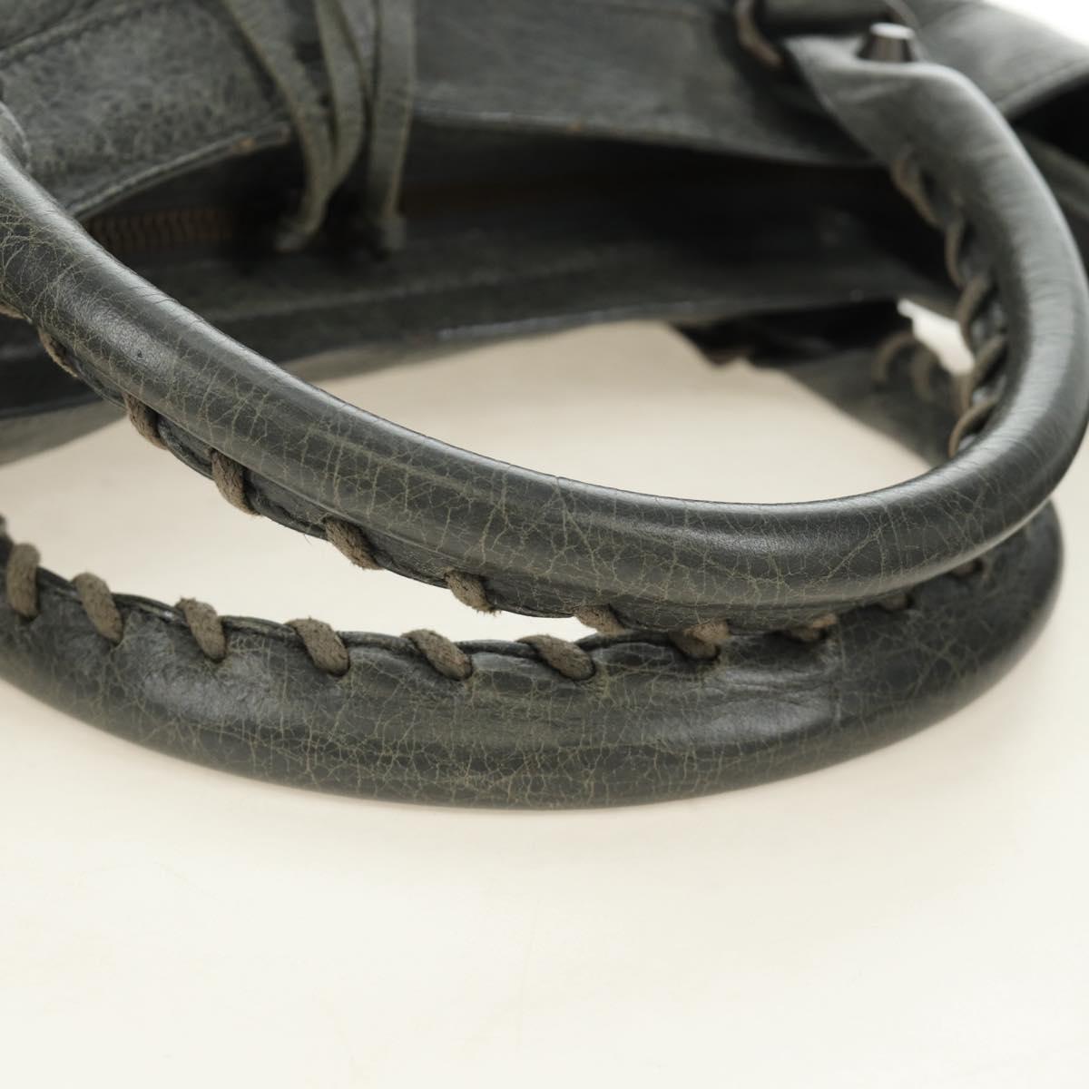 BALENCIAGA The Town Hand Bag Leather 2way Gray 240579 Auth 189158SAM