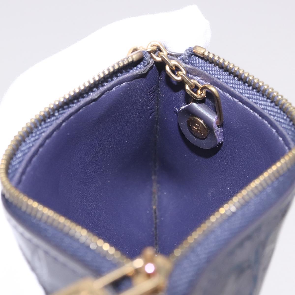 LOUIS VUITTON Vernis Pochette cree Coin Purse Indigo M91347 LV Auth 189160A