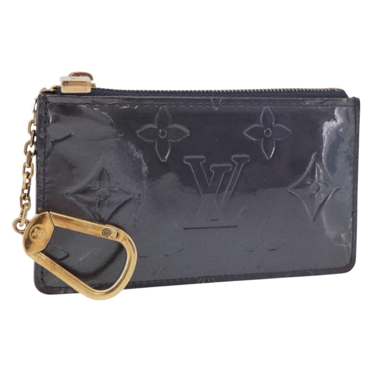 LOUIS VUITTON Vernis Pochette cree Coin Purse Indigo M91347 LV Auth 189160A