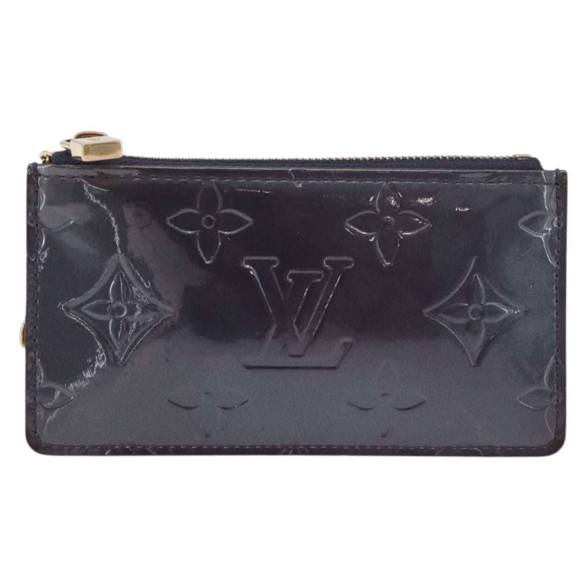 LOUIS VUITTON Vernis Pochette cree Coin Purse Indigo M91347 LV Auth 189160A