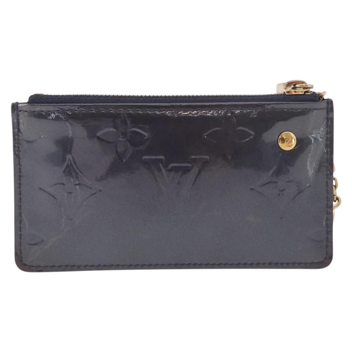 LOUIS VUITTON Vernis Pochette cree Coin Purse Indigo M91347 LV Auth 189160A