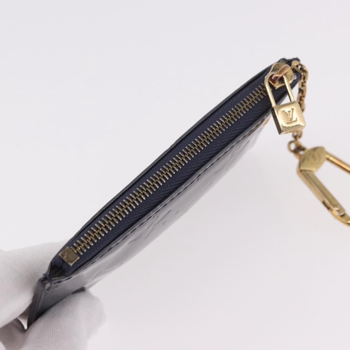 LOUIS VUITTON Vernis Pochette cree Coin Purse Indigo M91347 LV Auth 189160A