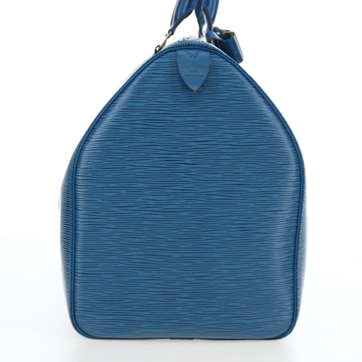 LOUIS VUITTON Epi Keepall 50 Boston Bag Blue M42965 LV Auth 189165V