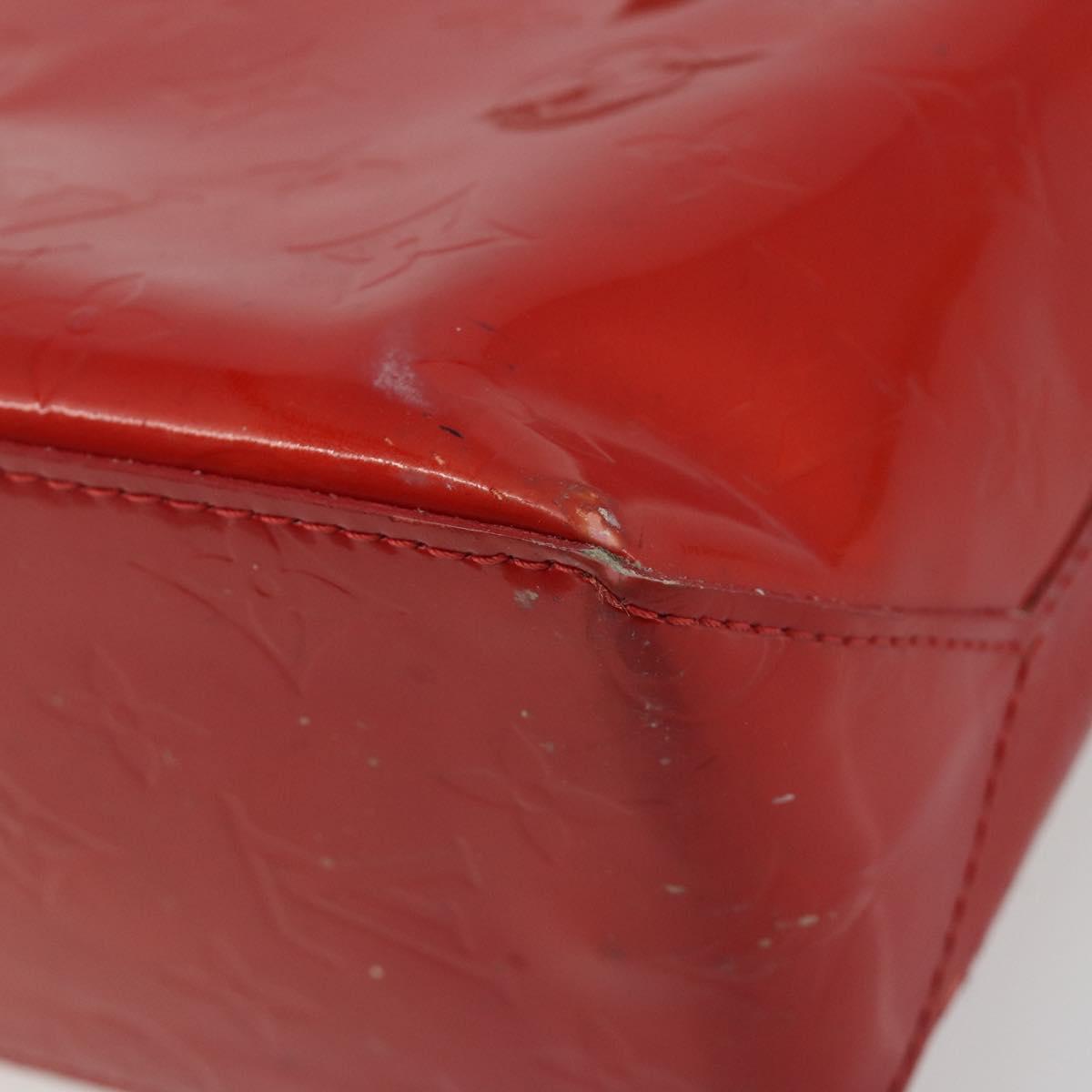 LOUIS VUITTON Monogram Vernis Reade PM Hand Bag Rouge M91088 LV Auth 189168