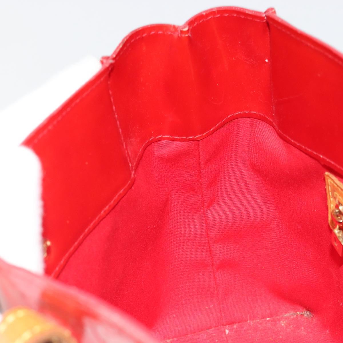 LOUIS VUITTON Monogram Vernis Reade PM Hand Bag Rouge M91088 LV Auth 189168
