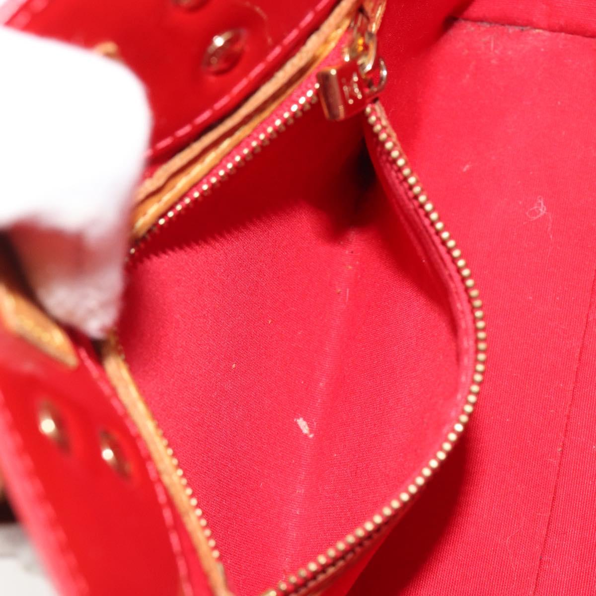 LOUIS VUITTON Monogram Vernis Reade PM Hand Bag Rouge M91088 LV Auth 189168
