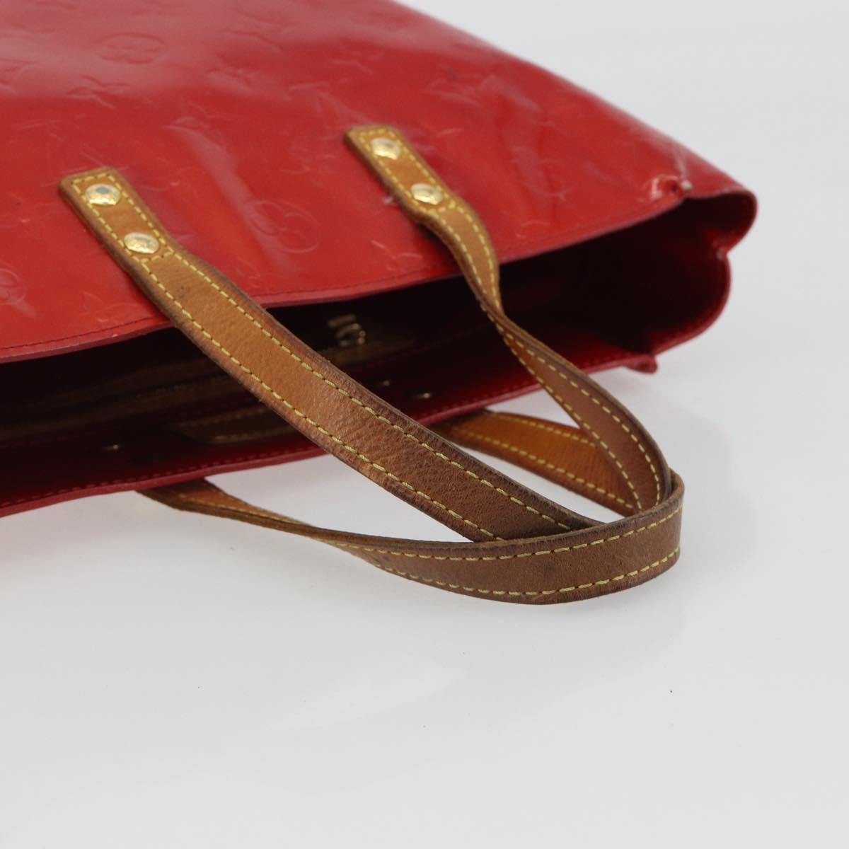 LOUIS VUITTON Monogram Vernis Reade PM Hand Bag Rouge M91088 LV Auth 189168