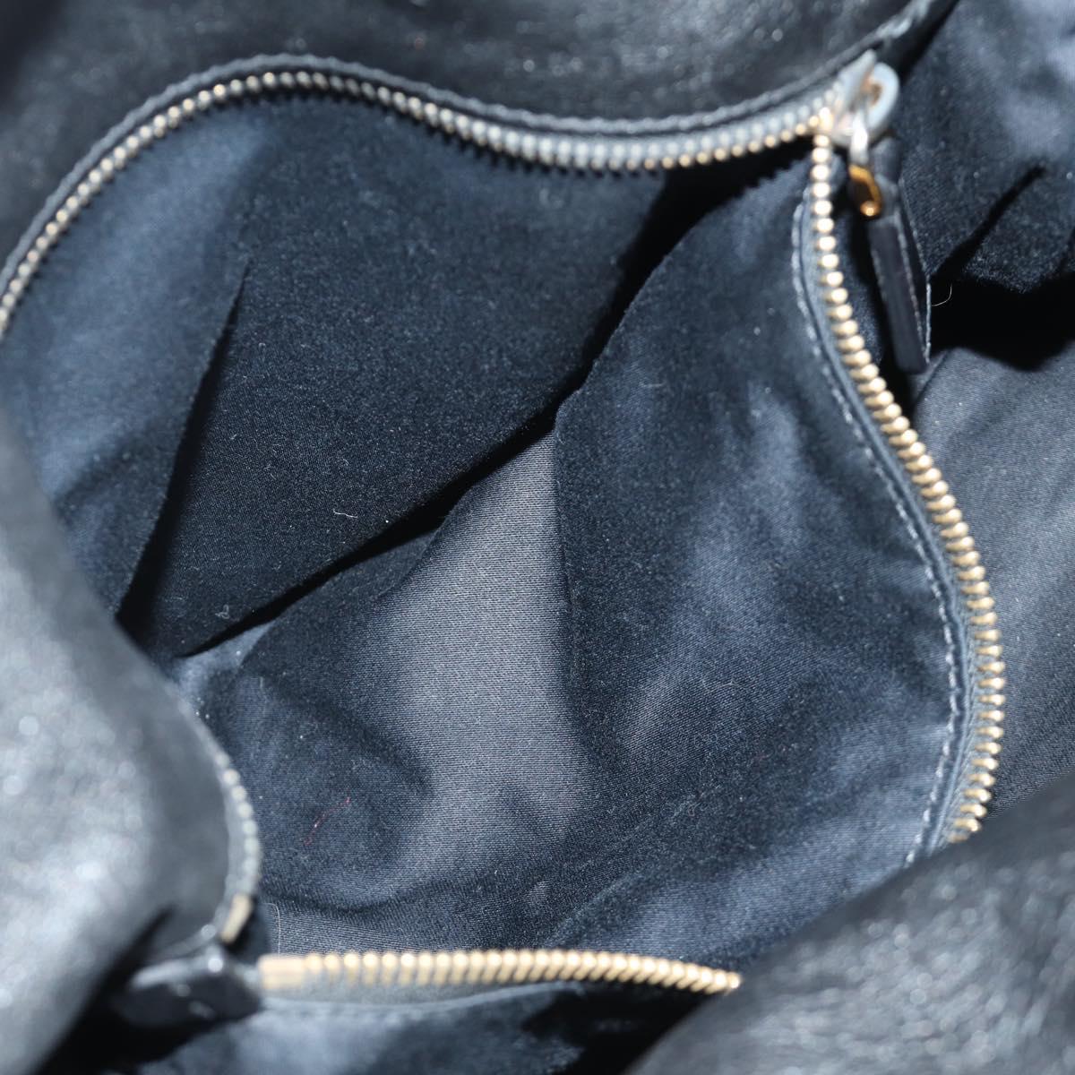 Miu Miu Ribbon Hand Bag Leather 2way Black Gold Auth 189170SAM