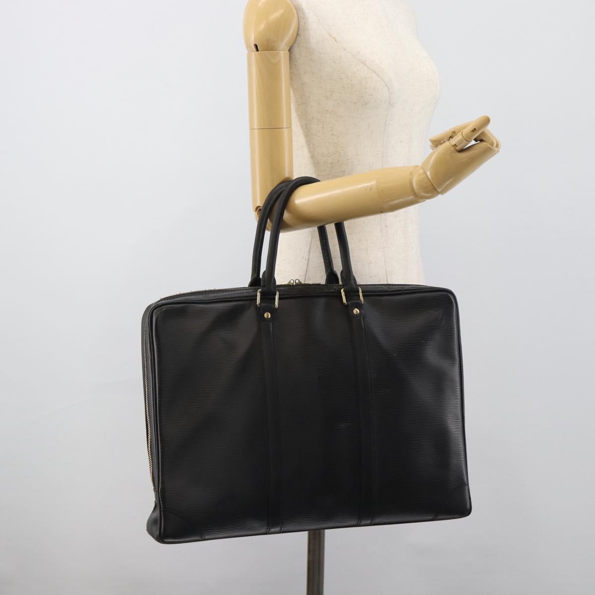 LOUIS VUITTON Epi Porte Documents Voyage Business Bag Black M54472 Auth 189171