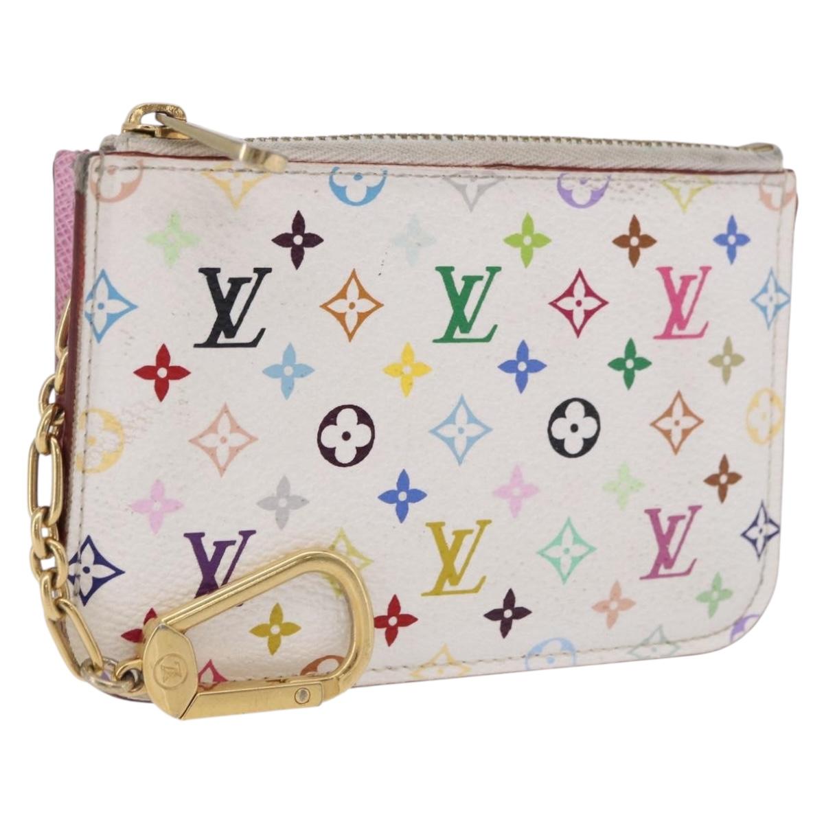 LOUIS VUITTON Monogram Multicolor Pochette Cles NM White M93734 LV Auth 189172