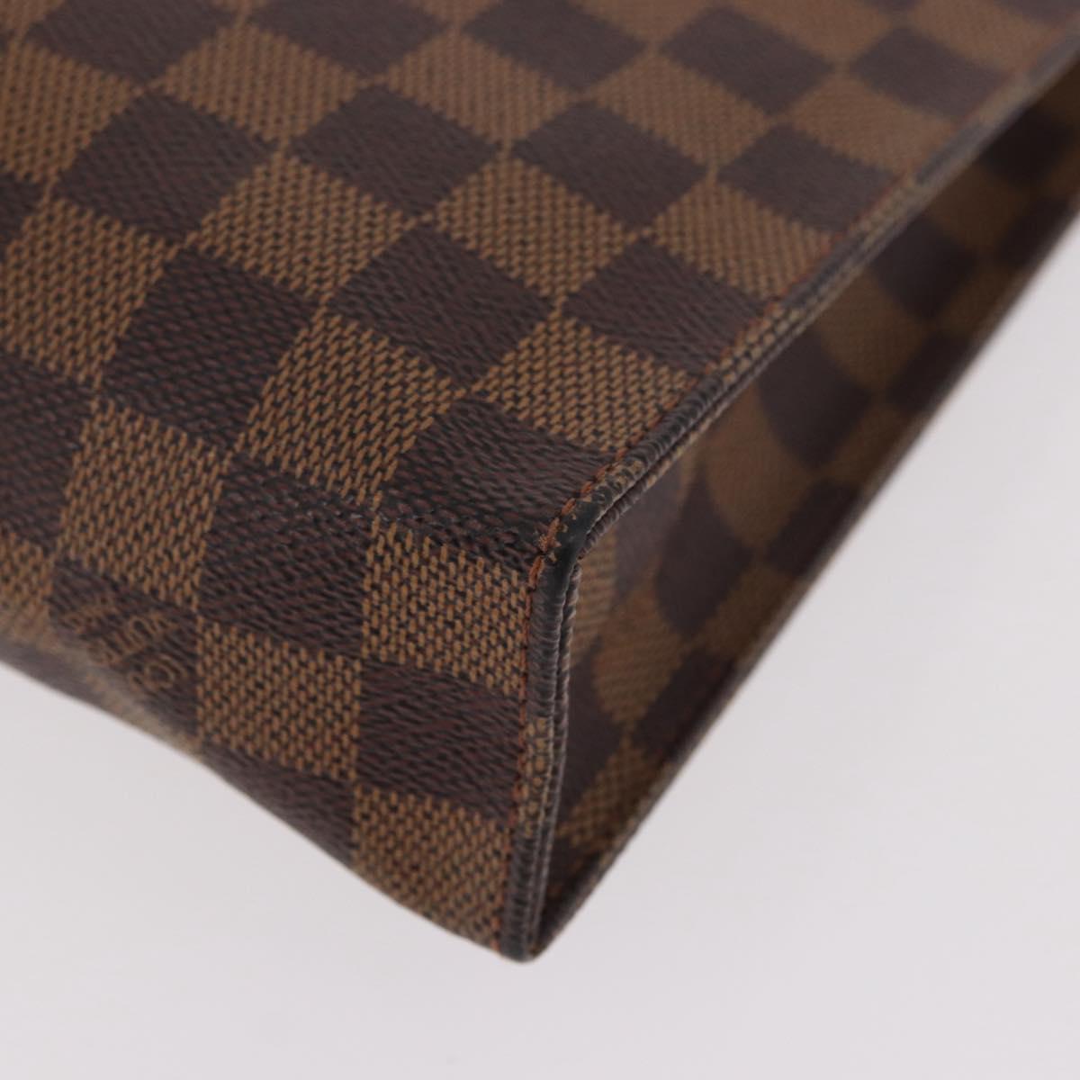 LOUIS VUITTON Damier Ebene Poche Toilette 26 Pouch N47543 LV Auth 189180
