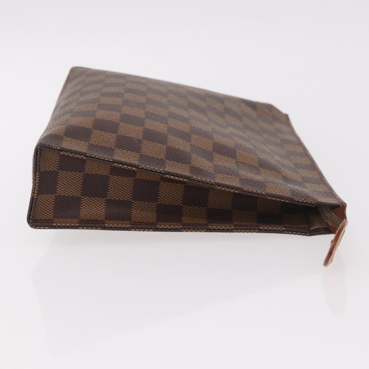 LOUIS VUITTON Damier Ebene Poche Toilette 26 Pouch N47543 LV Auth 189180