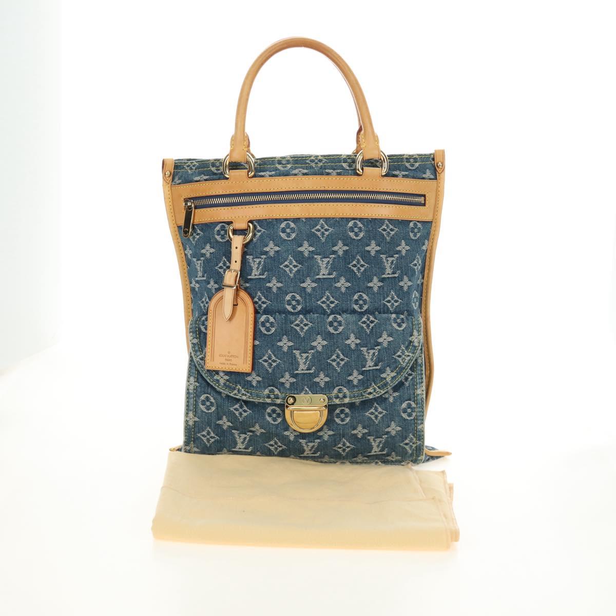 LOUIS VUITTON Monogram Denim Hand Bag Blue M95018 LV Auth 189186SAV