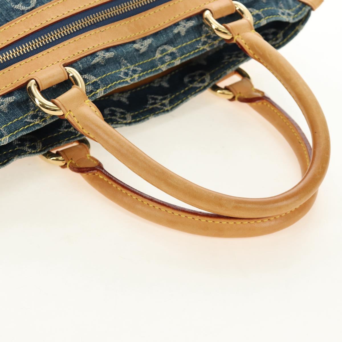 LOUIS VUITTON Monogram Denim Hand Bag Blue M95018 LV Auth 189186SAV