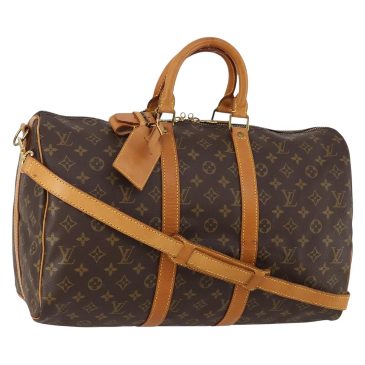 LOUIS VUITTON Monogram Keepall Bandouliere 45 Boston Bag M41418 LV Auth 189188A