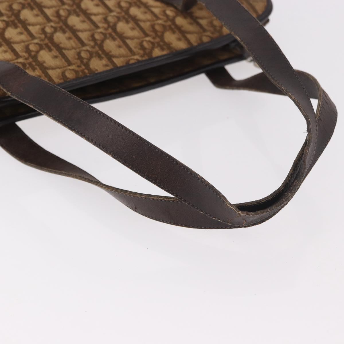 Christian Dior Trotter Hand Bag Beige Gold Auth 189192