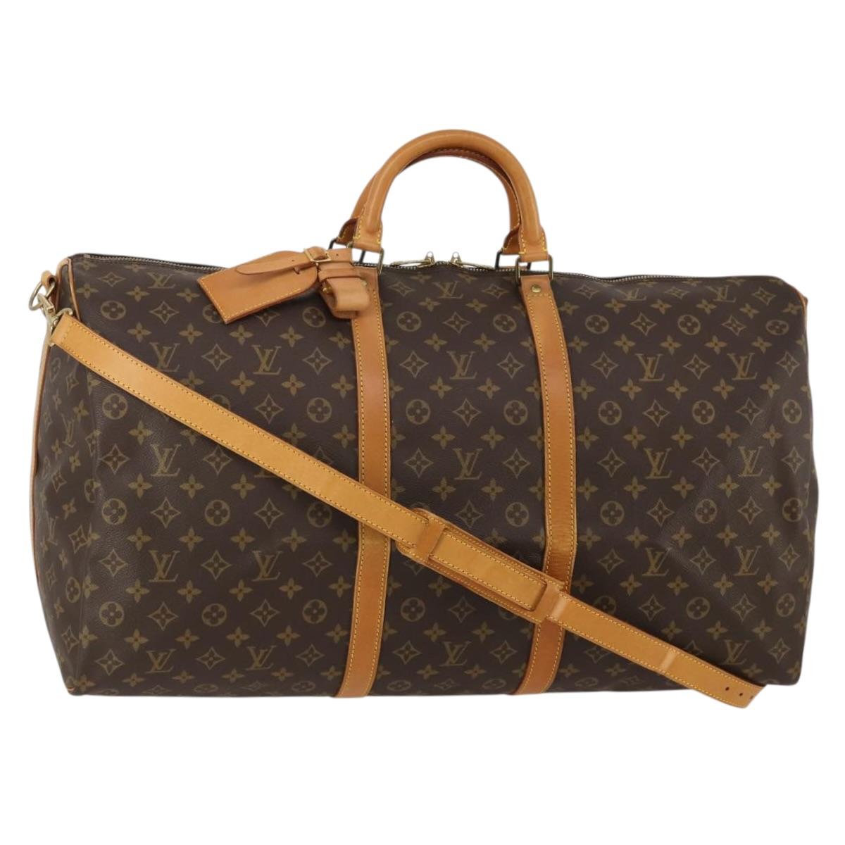 LOUIS VUITTON Monogram Keepall Bandouliere 60 Boston Bag M41412 LV Auth 189194