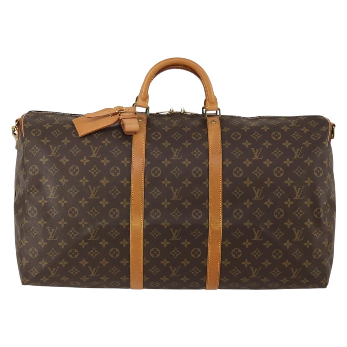 LOUIS VUITTON Monogram Keepall Bandouliere 60 Boston Bag M41412 LV Auth 189194