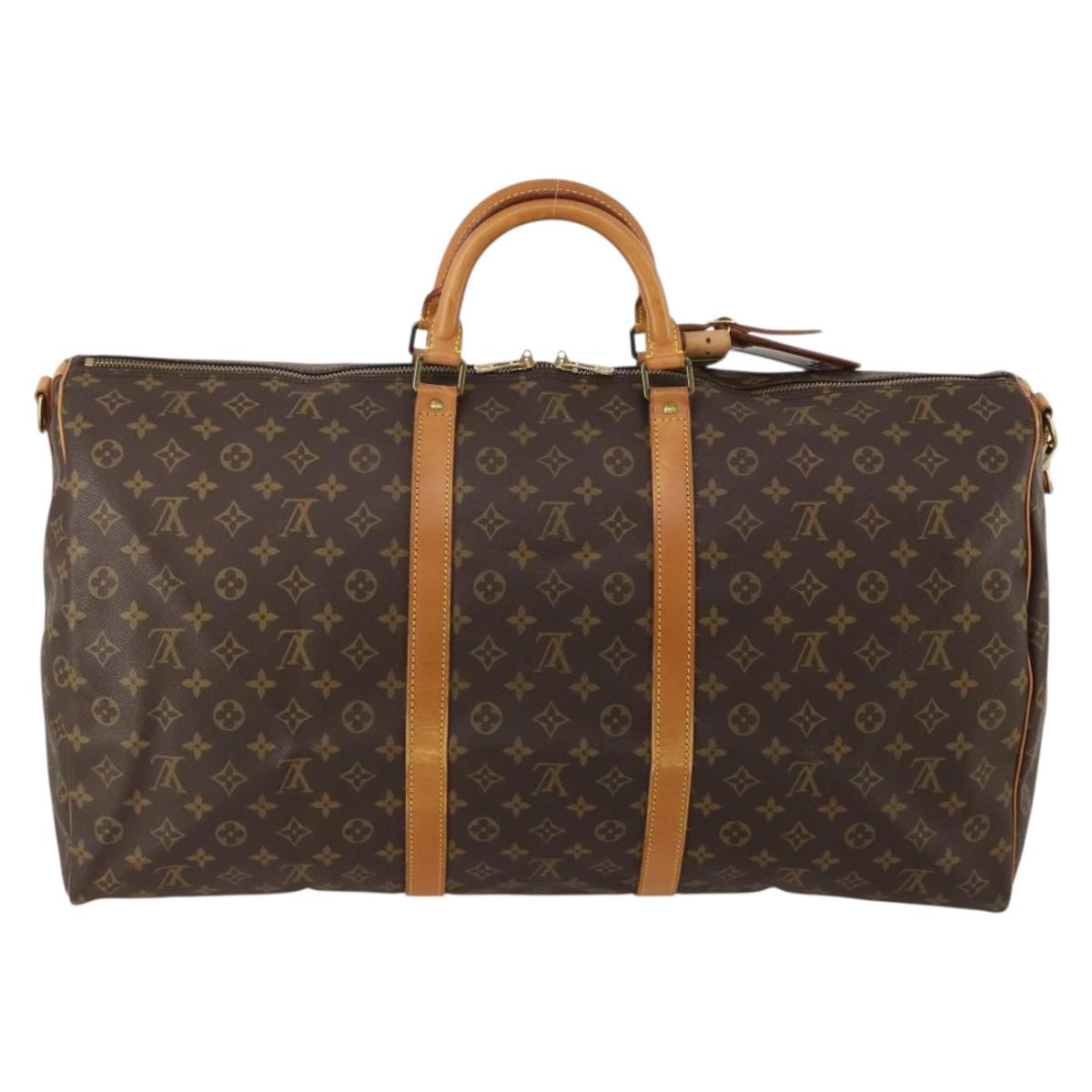 LOUIS VUITTON Monogram Keepall Bandouliere 60 Boston Bag M41412 LV Auth 189194
