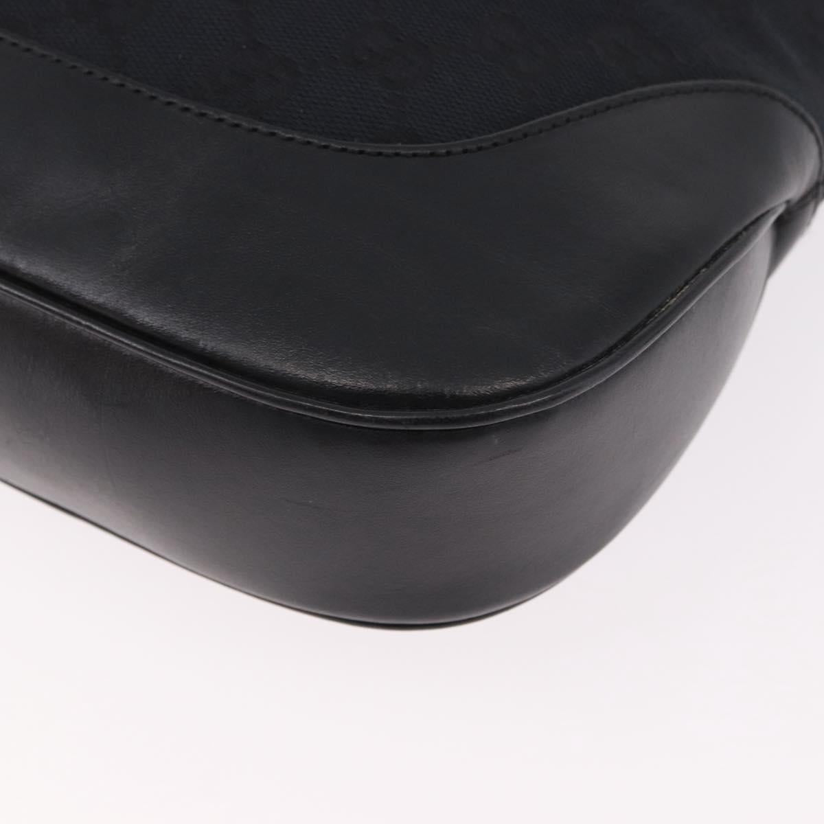 GUCCI GG Canvas Jackie Shoulder Bag Black Silver 001 3346 Auth 189205A