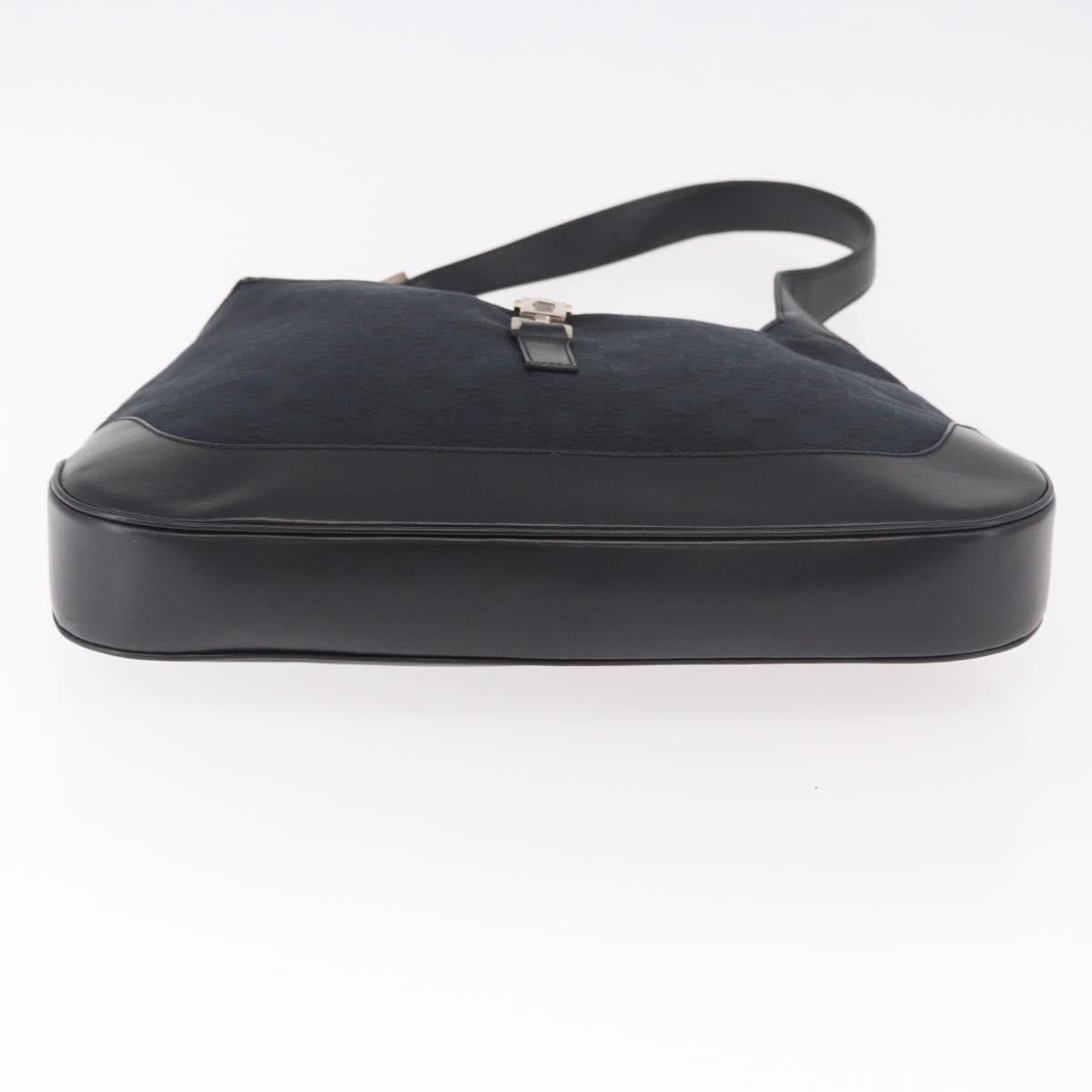 GUCCI GG Canvas Jackie Shoulder Bag Black Silver 001 3346 Auth 189205A