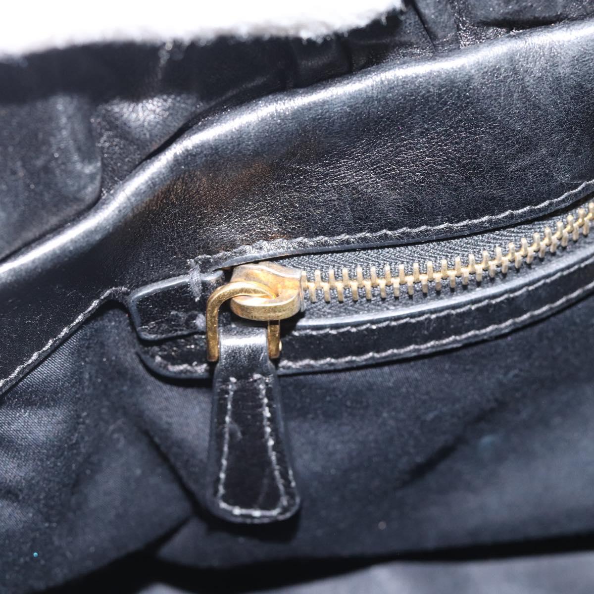 Miu Miu Hand Bag Leather 2way Black Gold Auth 189206SAM