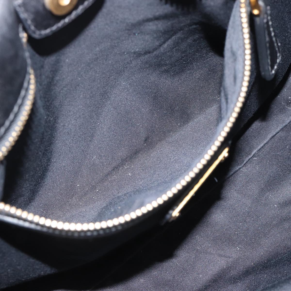 Miu Miu Hand Bag Leather 2way Black Gold Auth 189206SAM