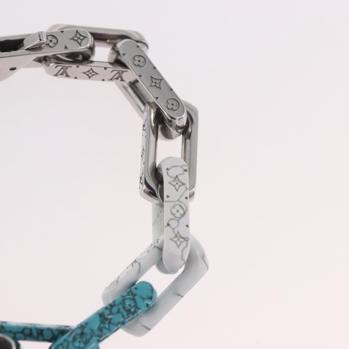LOUIS VUITTON Chain Stone Bracelet metal Silver M1042L LV Auth 189214M