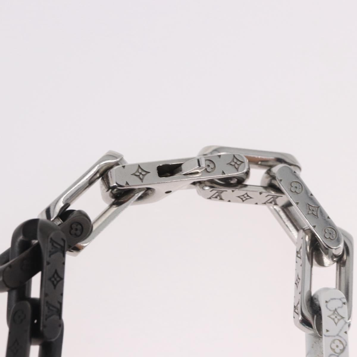 LOUIS VUITTON Chain Stone Bracelet metal Silver M1042L LV Auth 189214M